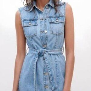 denim sleeveless shirt dress size medium JAPRA